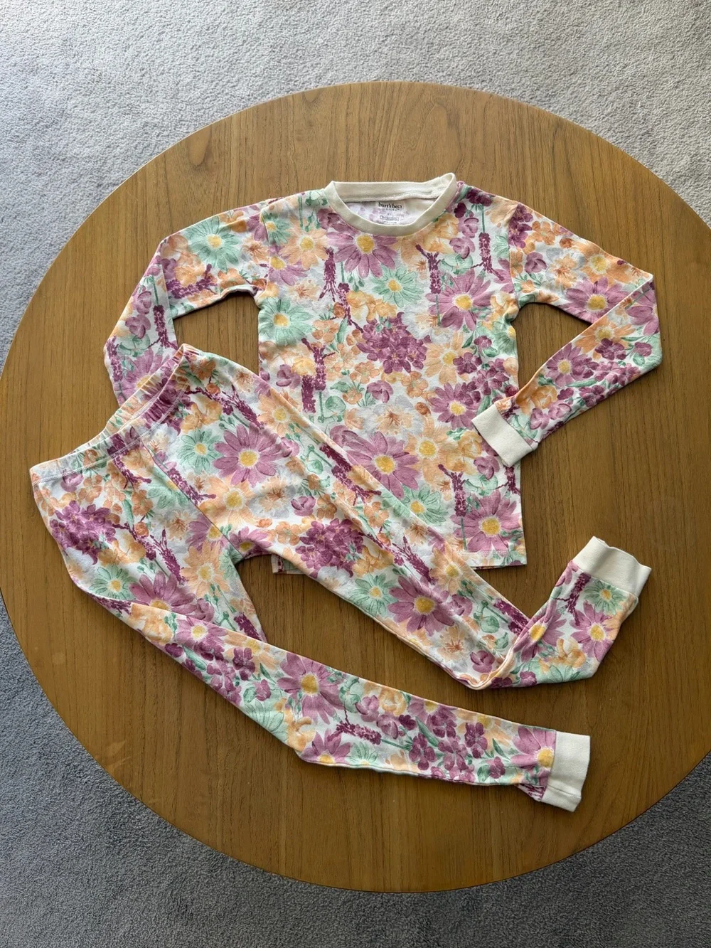 Burt’s Bees Kids 100% Cotton Floral Long-Sleeve Pajama Set
